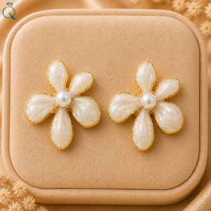 Flower Pearl Earrings For Women and Girls
