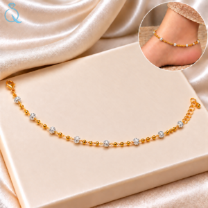 White Gold-Tone  Anklet for Women & Girls