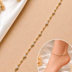 White Gold-Tone  Anklet for Women & Girls