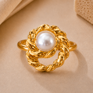 Golden Adjustable Ring for Women and Girls