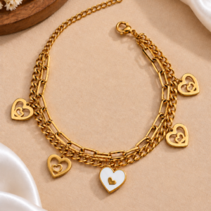 Gold-Tone Chain Bracelet For Women and Girls