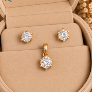 White Diamond Buti-pendant Set for women and Girls.