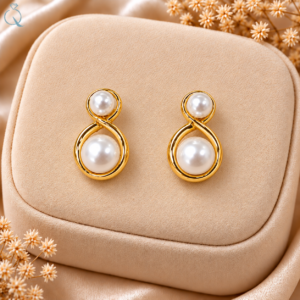 Pearl Infinity Stud Earrings for Women & Girls