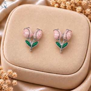 Rose Stud Earrings for Women & Girls