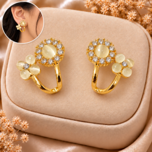 Golden Stud Earrings For Women and Girls