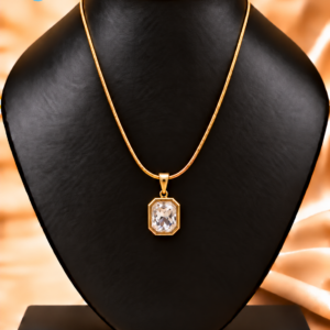 Gold-tone chain with White stone For Women & Girls