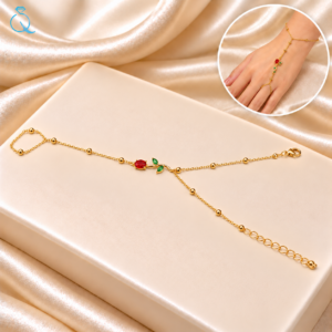 Gold-Plated Floral Hand Chain For Women and Girls