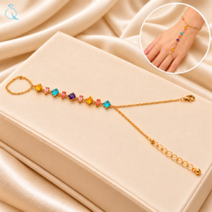 Gold-Plated Floral Hand Chain For Women and Girls