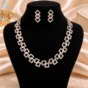 C.Z.Necklace Set with Earrings for Women & Girls