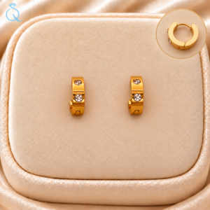 Golden C.Z.Bali Earrings For Women and Girls