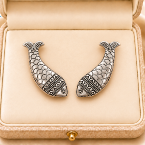 Fish Silver Climber Earrings for Women and girls
