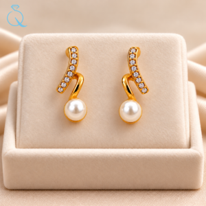 Gold Stud Earrings For Women and Girls